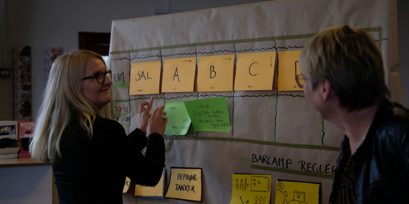 Til "Barcamp" byder lærerne selv ind med temaer, som de vil diskutere.