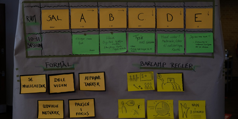 Til "Barcamp" byder lærerne selv ind med temaer, som de vil diskutere.