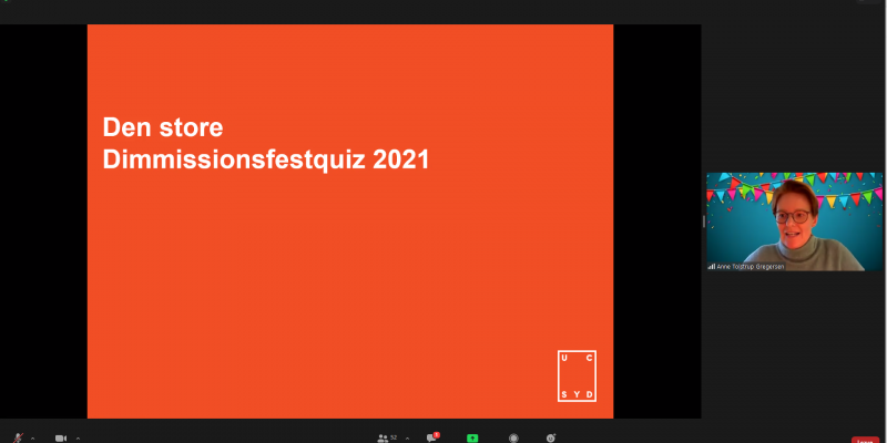 Præsentation af kahoot-quiz til Efter- og Videreuddannelsens online Dimission 2021.